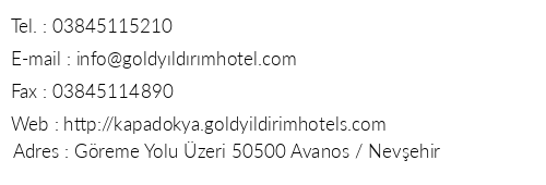Gold Yldrm Kapadokya telefon numaralar, faks, e-mail, posta adresi ve iletiim bilgileri